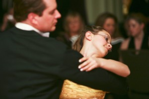 Daddy's little girl dancing at a wedding in Denver