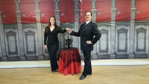 Morticia and Gomez Addams dance