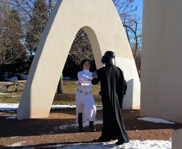 Darth Vader swing dancing with Leia