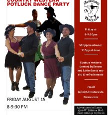 August 15th Country Western Potluck Ballroom & Latin Dance Party