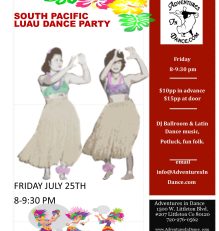 July 25th Potluck South Pacific Luau Ballroom & Latin Dance Party