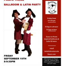September 19th Pirate Theme Potluck Ballroom & Latin Dance Party