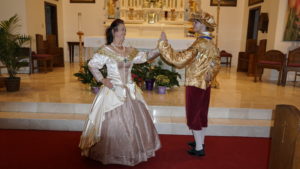 Pocahontas and John dance Pavane