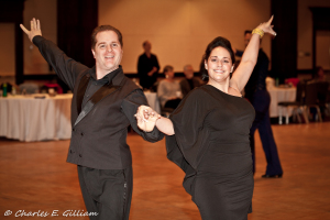 Latin Rumba ballroom dancers